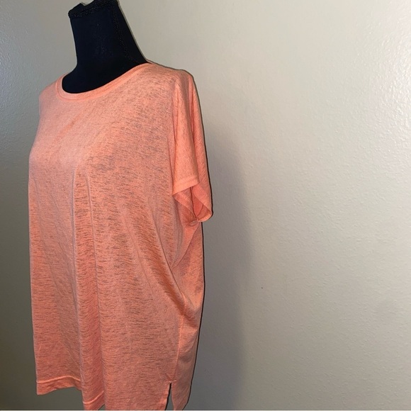 Athleta Peach-Pink Relaxed Short Sleeve Tee Small - Picture 2 of 7